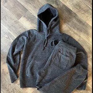 Buck Mason Wool Cashmere Sweater + Pants Set • Size Small • Charcoal